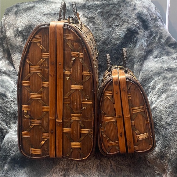 Woven Brown and Tan Basket Set - Picture 13 of 16